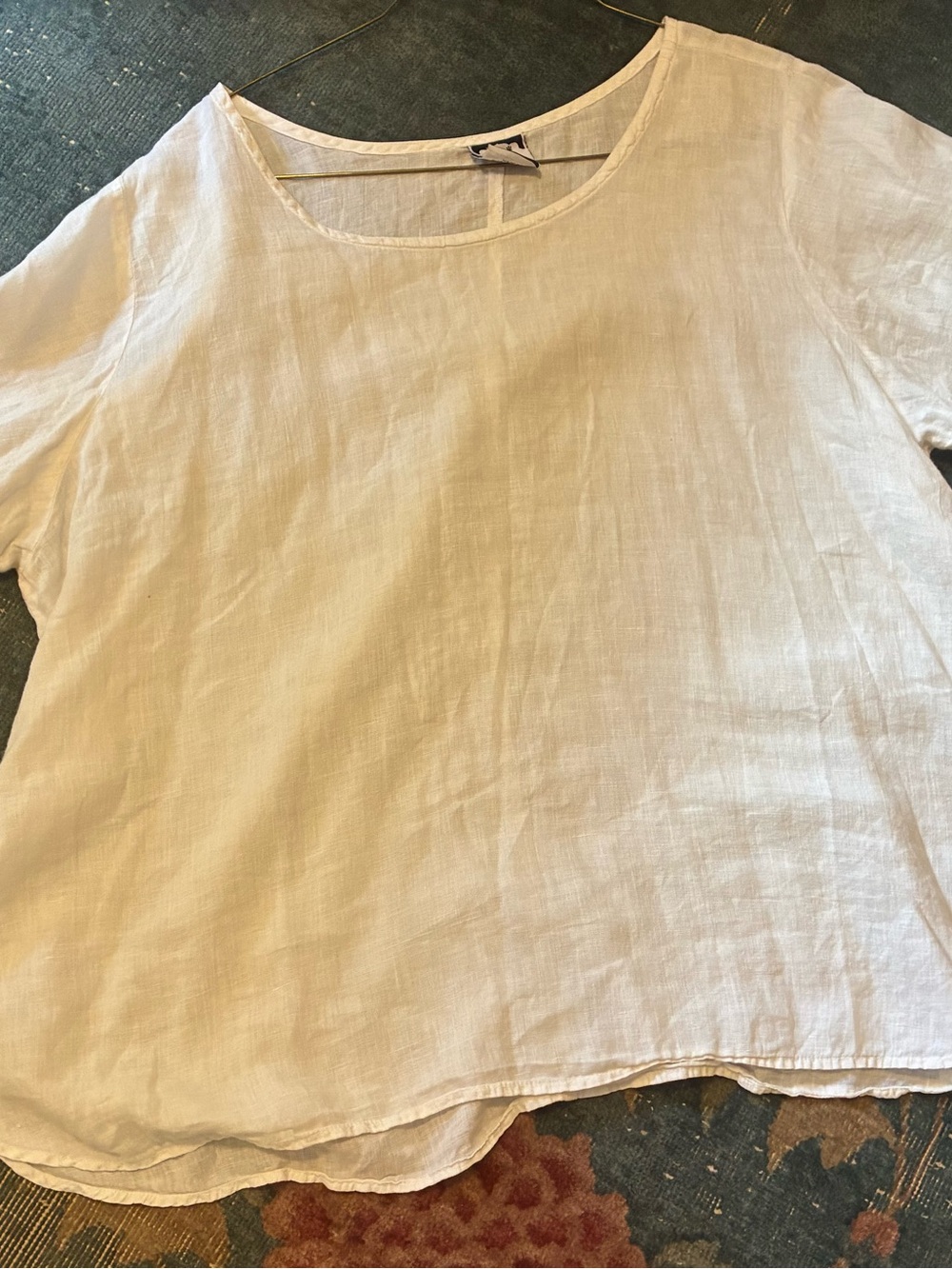Hari White Linen Scoop Neck Top